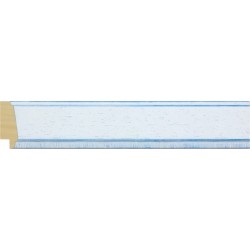 Moldura blanca con toques azulados - 18x37mm