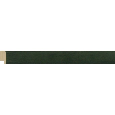 Moldura lisa plana en madera color verde - 13x24mm