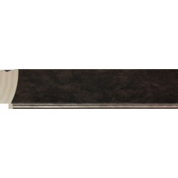 Moldura en madera tono wengué con filo plata - 25x43mm