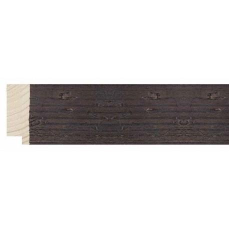 Moldura Plana Rustica en Madera Oscura - 20x48mm