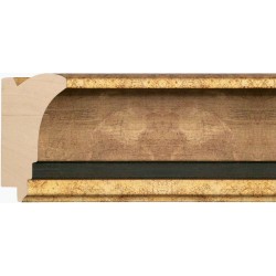 Moldura clásica oro y plata con franja negra - 51x91mm