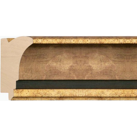 Moldura clásica oro y plata con franja negra - 51x91mm