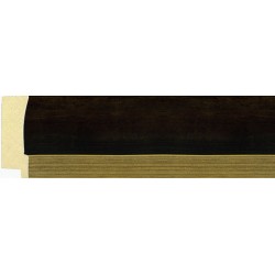 Moldura clásica oscura con filo dorado - 20x60mm