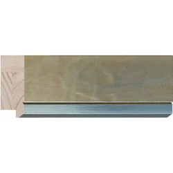 Moldura plateada plana ancha con filo brillante - 25x65mm