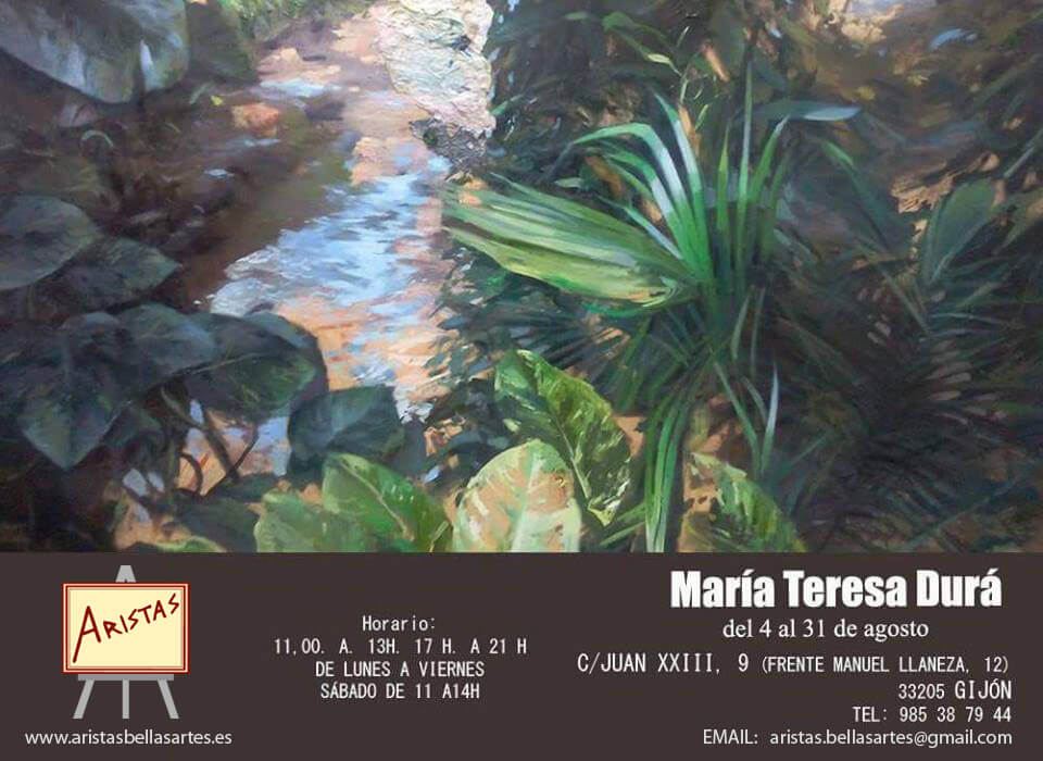 cartel de exposición de Acrílicos de naturaleza de Maria Teresa Durá